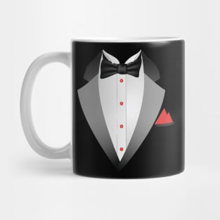 black & red tuxedo Mug